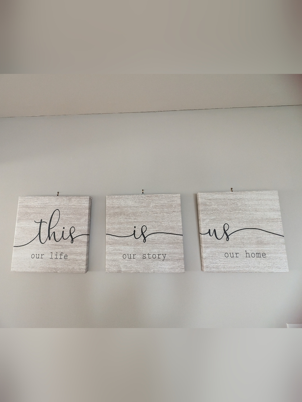 Neutral Gray "This Is Us" Wall Art Canvas - Minimalist Home Wall Decor